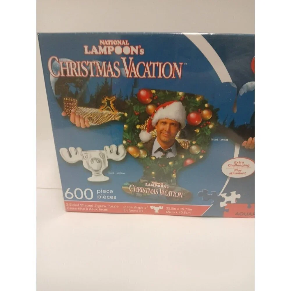 National Lampoons  Puzzle Christmas Vacation 600 Piece 2-Sided Shaped Jigsaw NEW
